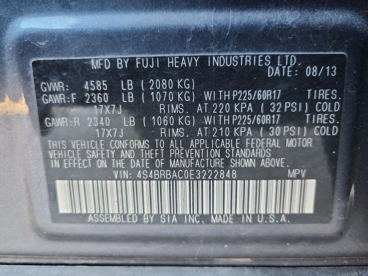 Subaru Outback 2.5i Image 9