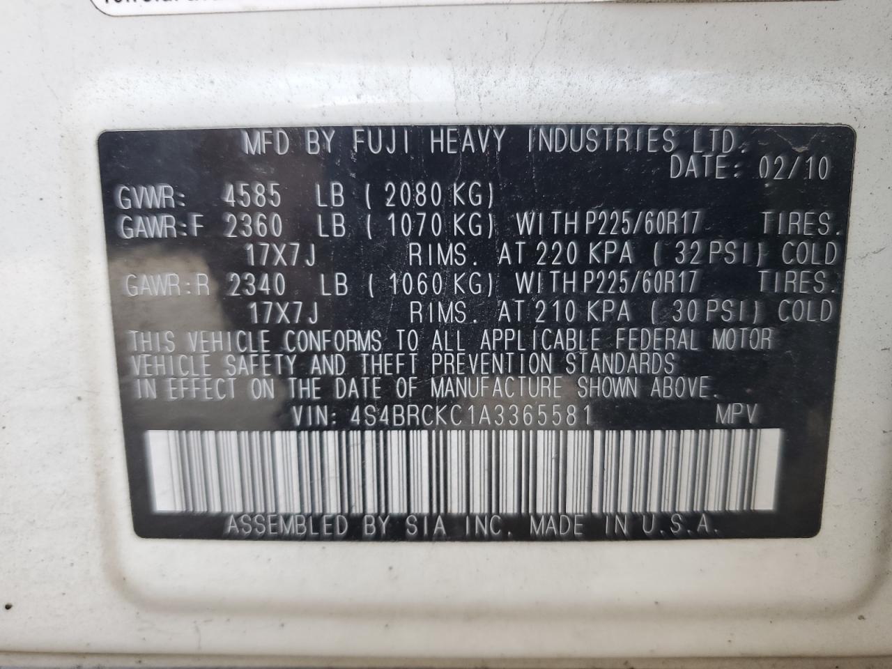 Subaru Outback 2.5i Limited Image 12